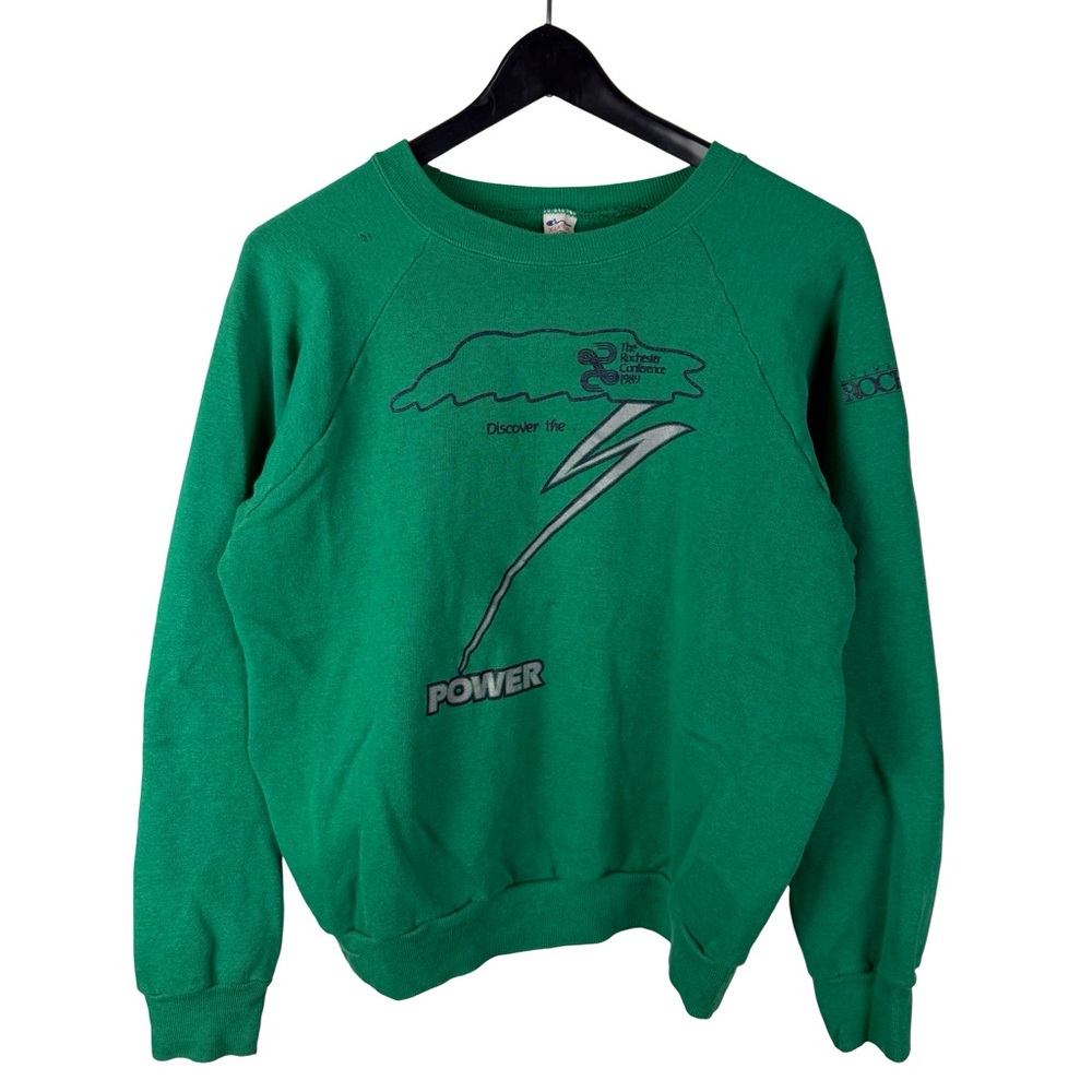 Vintage Champion 1989 Rochester University Conference Green Sweatshirt Size XL